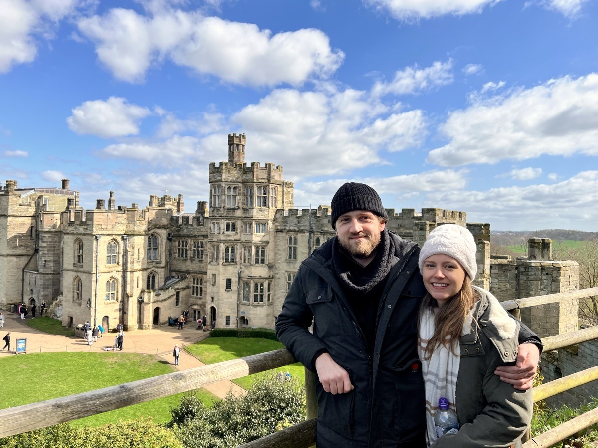 Michane and Ross at a castle