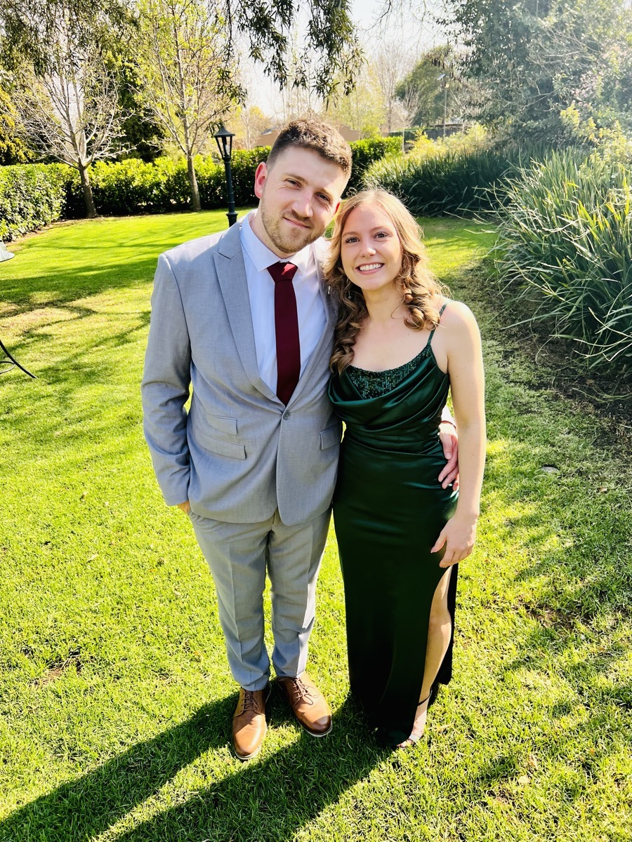 Michane and Ross dressed up