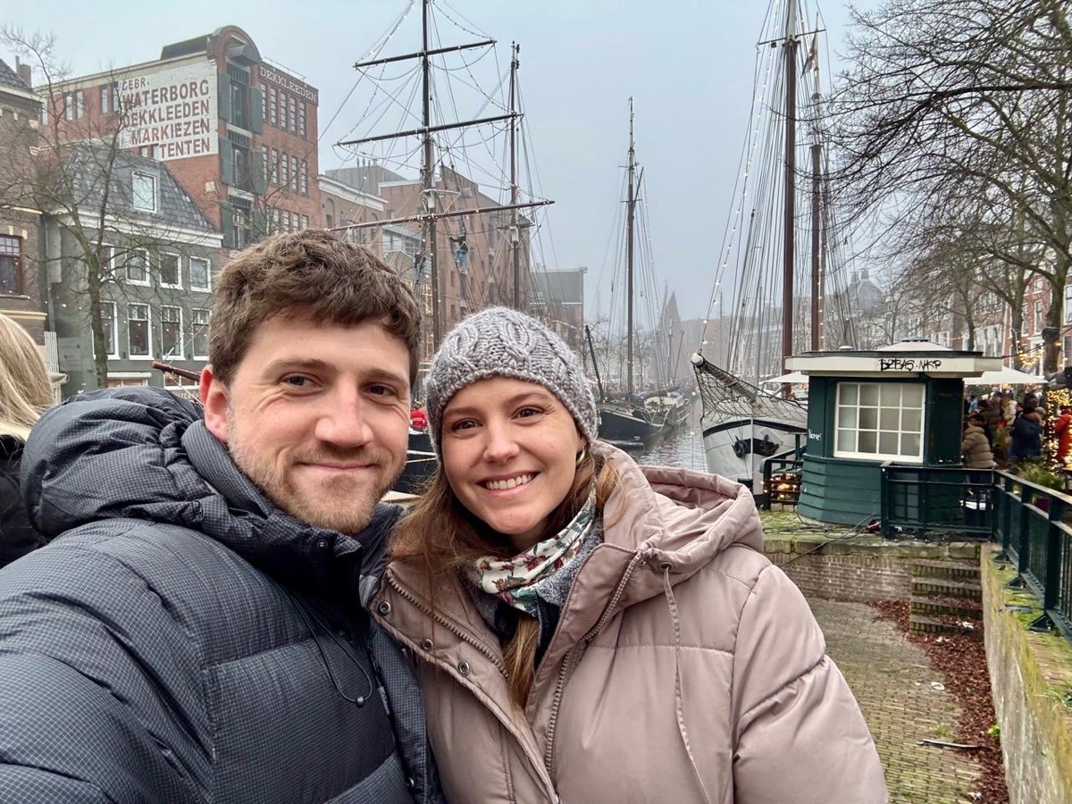 Michane and Ross in the Netherlands harbour
