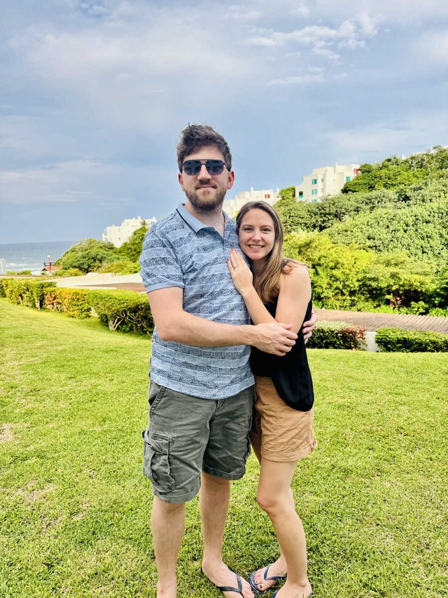 Michane and Ross in a coastal garden