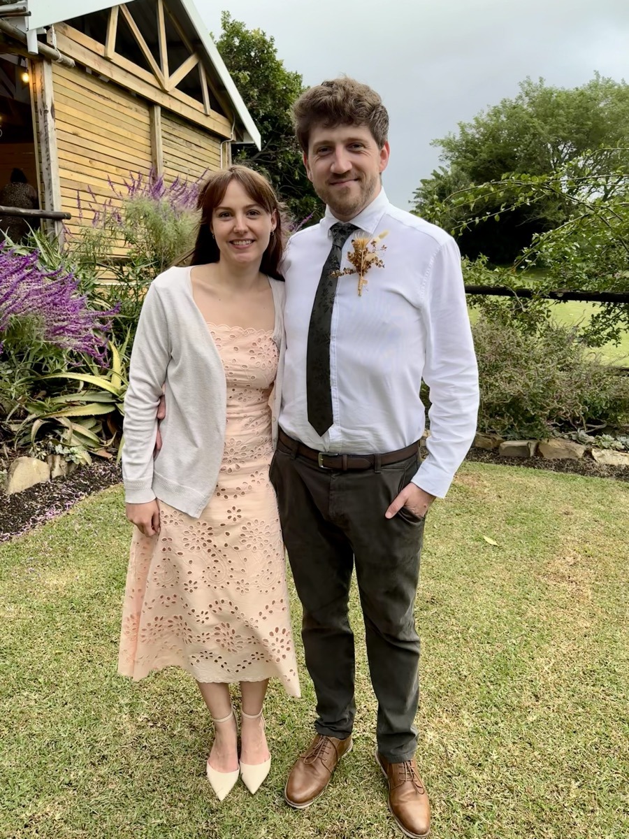 Michane and Ross at a wedding